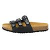 Pantolette LICO "Pantolette Bioline Flower", Gr. 39, schwarz, Synthetik, Schuhe