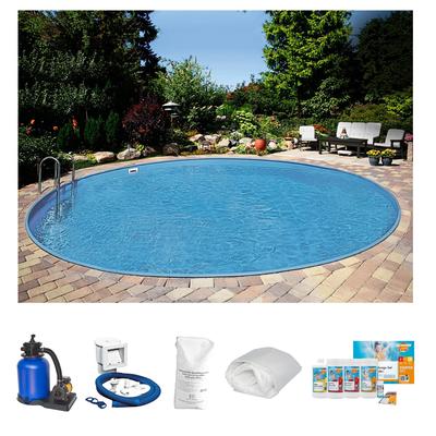 Rundpool CLEAR POOL "PREMIUM IBIZA", weiß, H:120cm Ø:300cm, Schwimmbecken, inkl. umfangreichem Zubehör in verschiedeneren Größen
