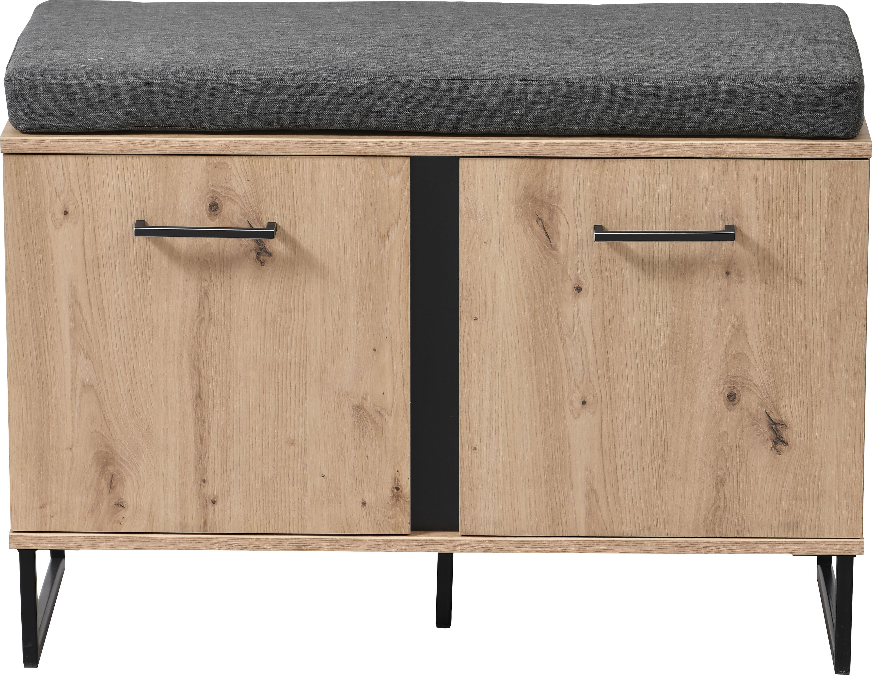 Schuhbank INOSIGN "Sardinia", braun (artisan eiche, schwarz), B:84,5cm H:54,5cm T:35cm, Spanplatte, Sitzbänke, Schuhbank