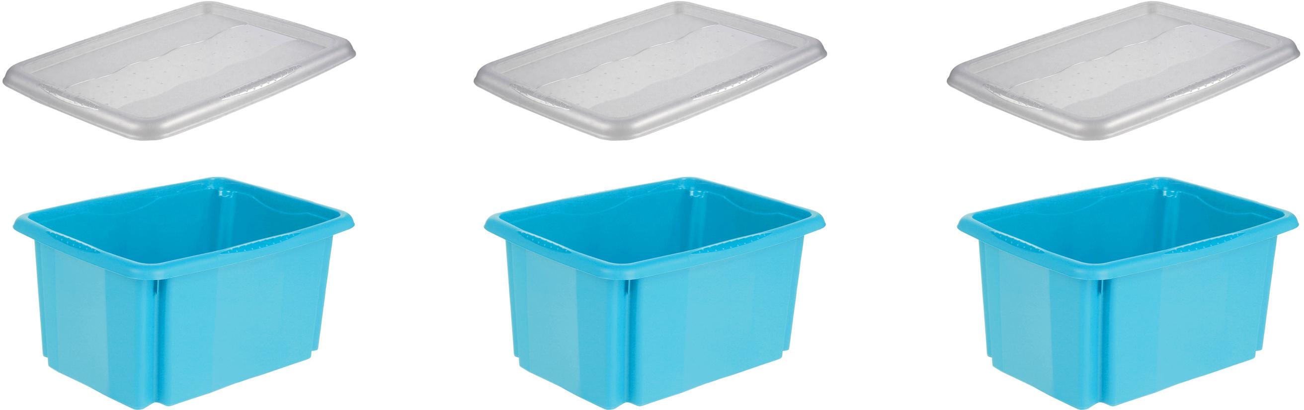 Organizer KEEEPER "emil", blau, B:28,5cm H:20,5cm T:38cm, Polypropylen, Aufbewahrungsboxen, Aufbewahrungsbox, 15 L, mit Deckel, hochwertiger Kunststoff