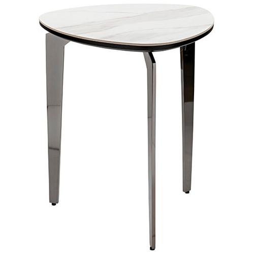 "Couchtisch FINK ""KELON"" Tische Gr. B/H: 44 cm x 51,6 cm, grau (weiß, grau, weiß,grau) Couchtisch Runde Couchtische rund oval Tisch"