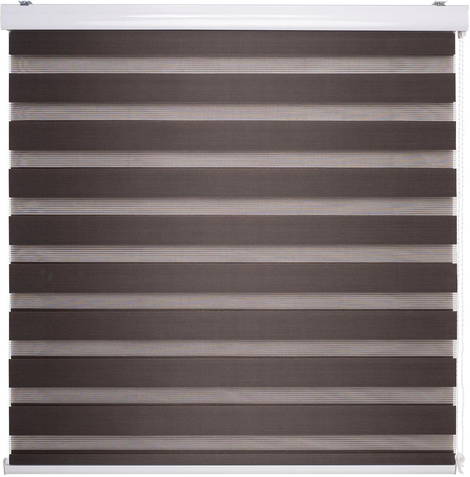 Doppelrollo LIEDECO "Duo-Rollo mit Blende" Gr. 3, braun (espresso), B:60cm H:160cm, Polyester, Rollos Image