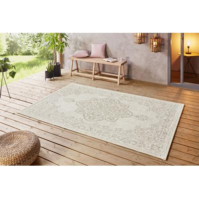 Teppich NORTHRUGS "Tilos" Gr. 2, beige (creme, beige), B:80cm H:8mm L:150cm, Polypropylen (PP), Teppiche, In- & Outdoor, Kurzflor, Orientalisch, Vintage, Wohnzimmer, Garten Image