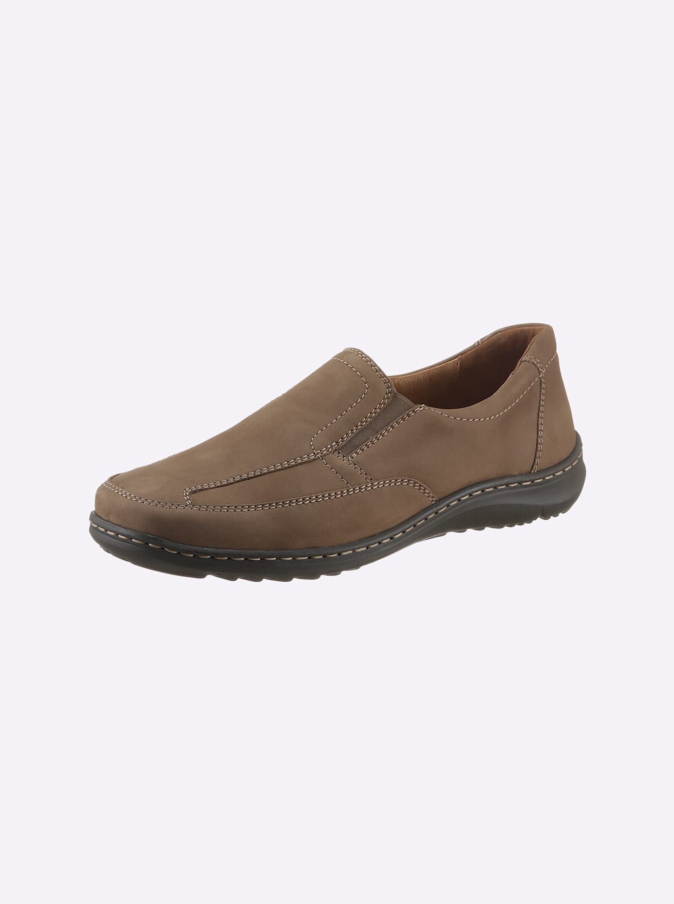 Slipper WALDLÄUFER, Herren, Gr. 10, braun (schlamm), Nubukleder, Schuhe