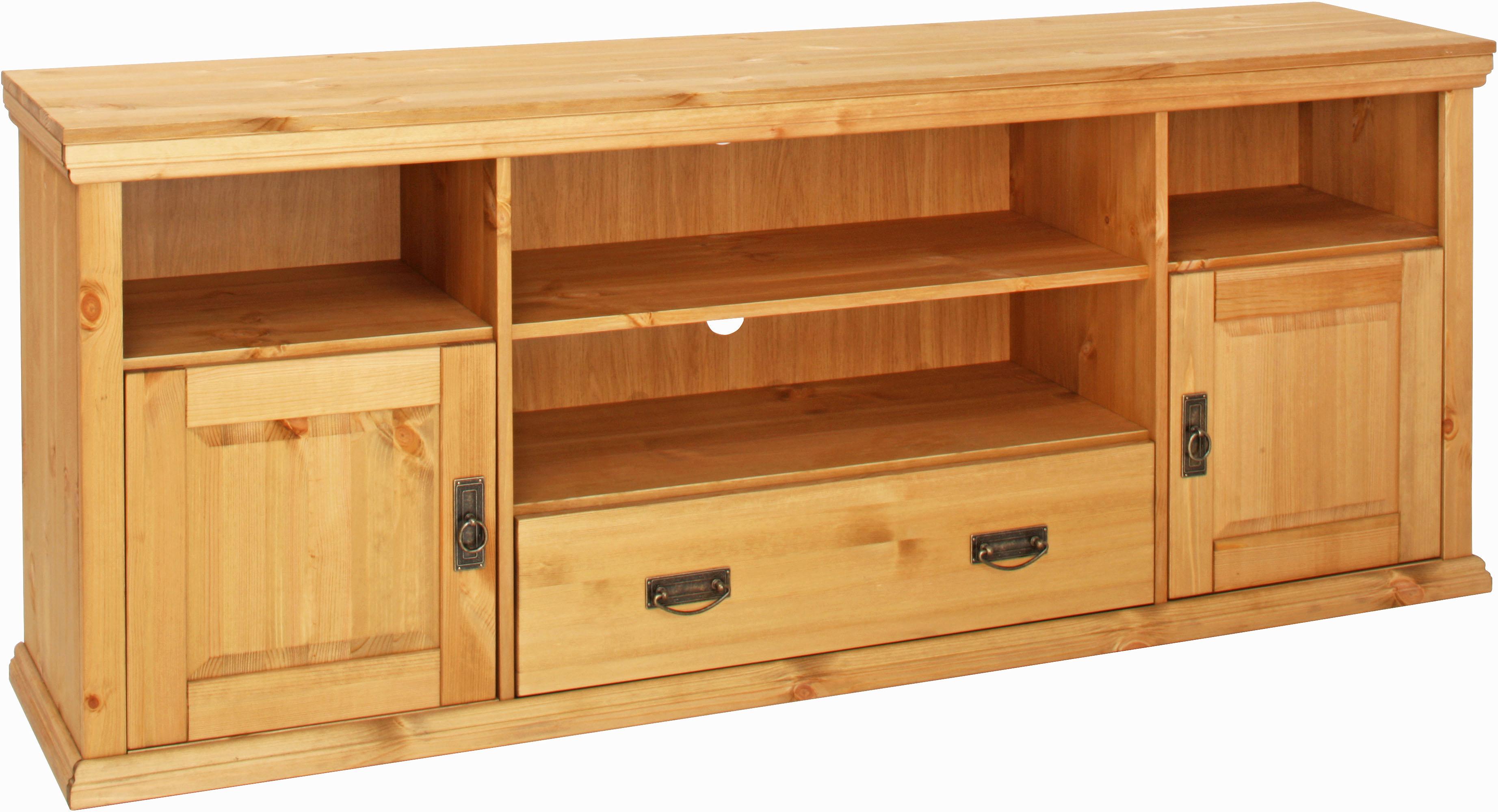 Lowboard HOME AFFAIRE "Konrad TV-Board, TV-Kommode", beige (natur, geölt), B:169cm H:67cm T:37cm, Sideboards, Breite 169 cm, Höhe 67 cm, Metallgriffe, Kabeldurchführung