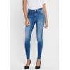 Ankle-Jeans ONLY "ONLBLUSH LIFE", Damen, Gr. M (38), Länge 32, blau (medium blau denim), Denim/Jeans, Obermaterial: 92% Baumwolle, 6% Polyester, 2% Elasthan, Abriebeffekte, modisch, skinny fit, Jeans, mit offenen Säumen