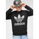 Sweatshirt ADIDAS ORIGINALS "TREFOIL CREW" Gr. 170, schwarz-weiß (black, white) Kinder Sweatshirts