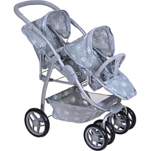 „Puppen-Zwillingsbuggy KNORRTOYS „“Milo – Royal Grey““ Puppenwagen grau (royal grey) Kinder Puppenwagen -trage“