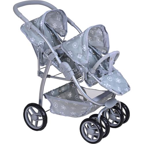 "Puppen-Zwillingsbuggy KNORRTOYS ""Milo - Royal Grey"" Puppenwagen grau (royal grey) Kinder Puppenwagen -trage"