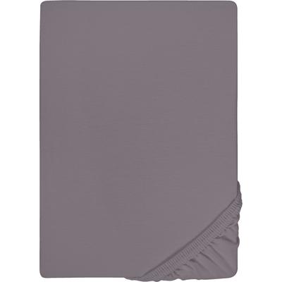 Spannbettlaken BIBERNA "Samy", grau (silbergrau), B:140-160cm L:200-220cm, Jersey-Elasthan, Obermaterial: 95% Baumwolle, 5% Elasthan, Laken, hochwertiges Jersey-Elasthan für Topper geeignet Image