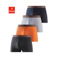 Boxer H.I.S Gr. S, 4 St., bunt (anthrazit, meliert, orange, grau, schwarz) Herren Unterhosen Sportunterwäsche