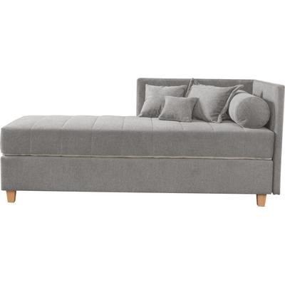 Schlafsofa ALINA "Kona", grau (hellgrau gcp 49), B:201cm H:90,5cm T:101cm, Chenille GCP (100% Polyester), Sofas, 7-Zonen Taschenfederkernmatratze, Zierkissen-Set und Schlummerrollen Image