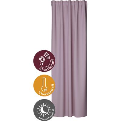 Vorhang HOMING "Galdin" Gr. 1, rosa (rosé), B:140cm H:245cm, Polyester, Gardinen, Verdunklungsvorhang, blickdicht, Therm