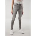 5-Pocket-Jeans KANGAROOS "SUPER SKINNY HIGH RISE" Gr. 48, N-Gr, grau (light, grey, used) Damen Jeans 5-Pocket-Jeans Röhrenjeans