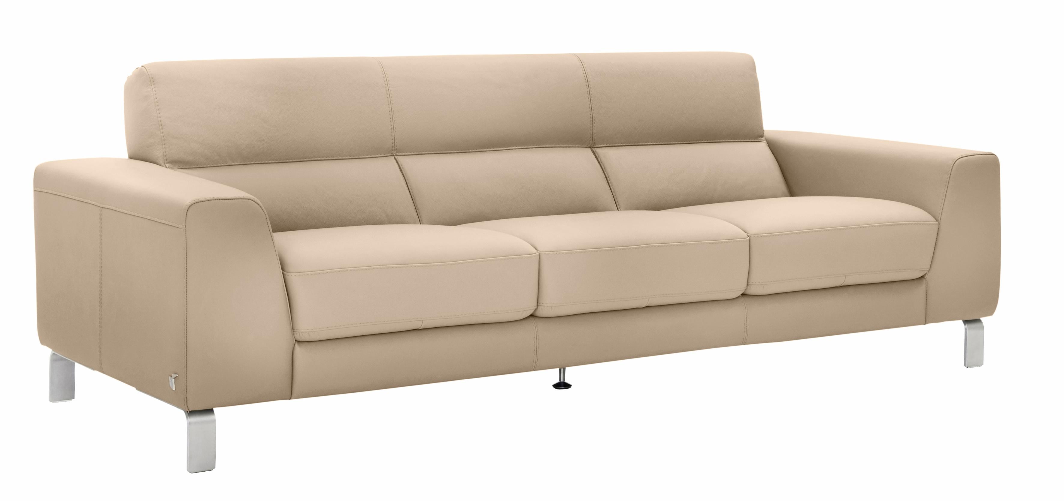 3-Sitzer CALIA ITALIA "Simon, toller Sitzkomfort, italienisches Designsofa", beige, B:232cm H:81cm T:94cm, Leder SORRENTO - 100% Leder;Leder BULL - 100% Leder, Sofas, in zwei Lederqualitäten