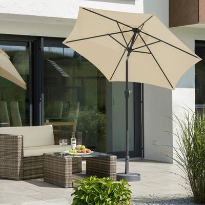 Sonnenschirm SCHNEIDER SCHIRME "Bilbao", beige (natur), Obermaterial: 100% Polyester, Standschirme, abknickbar, ohne Schirmständer Image