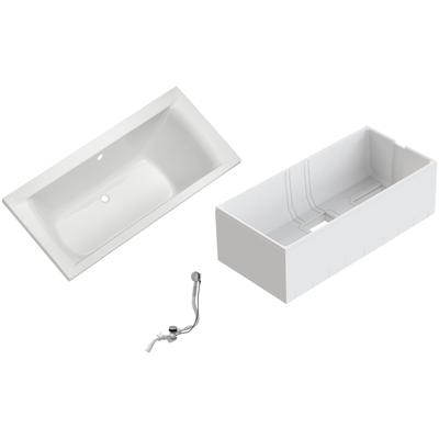 Badewanne OTTOFOND "Set Duobadewanne", weiß, B:75cm H:58cm L:170cm T:75cm, Sanitäracryl, Badewannen, 1700/750 mm, Duobadewanne