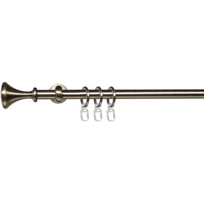 Gardinenstange LIEDECO "Esp Kegel" Gr. 1, schwarz (schwarz, messingfarben), L:120cm Ø:16mm, Metall, Gardinenstangen, 1-läufig im Fixmaß Ø 16 mm Image