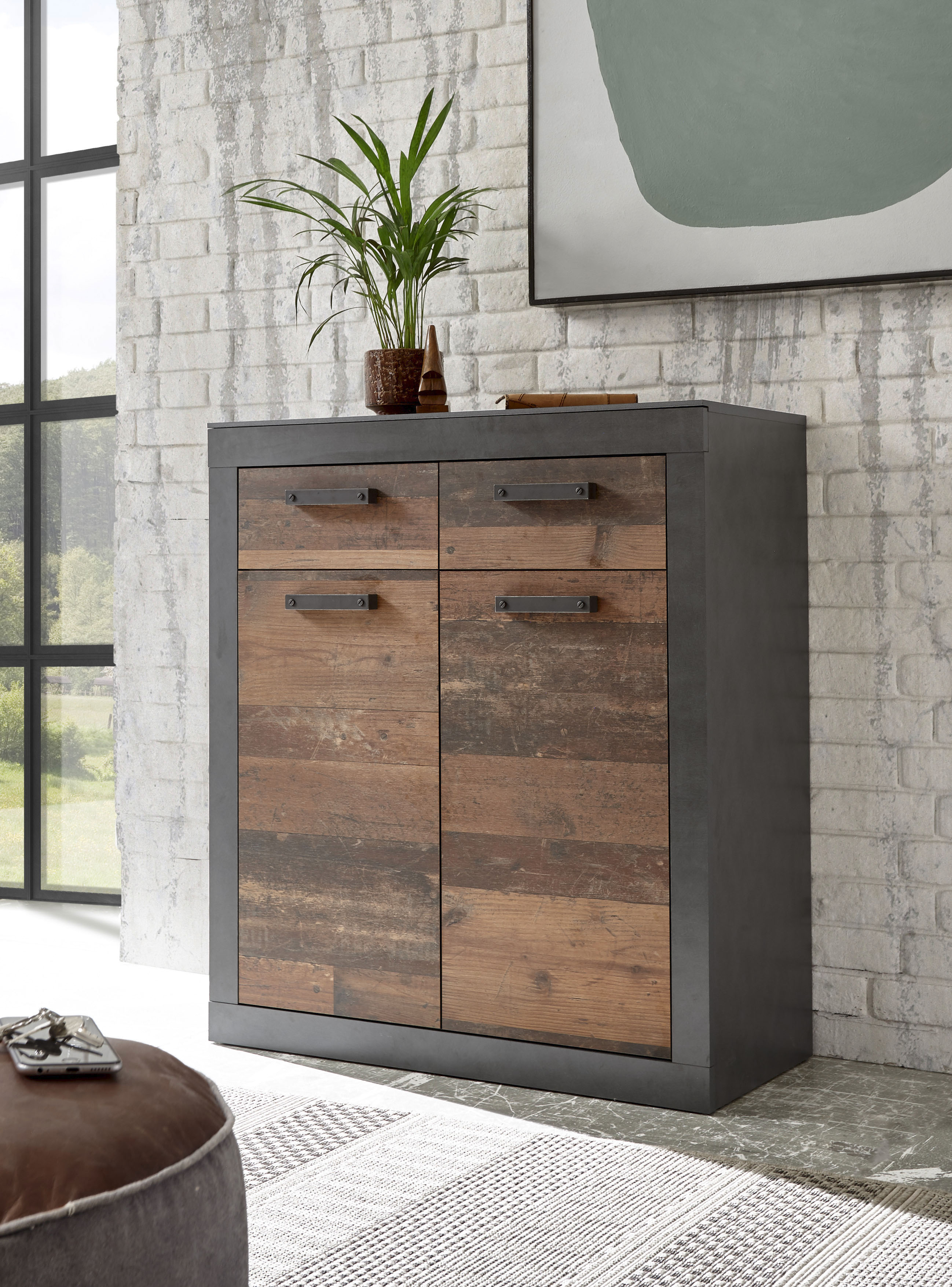 Kommode HOME AFFAIRE "BROOKLYN", grau (matera), B:92cm H:104cm T:42cm, Sideboards, Breite ca. 92 cm Image
