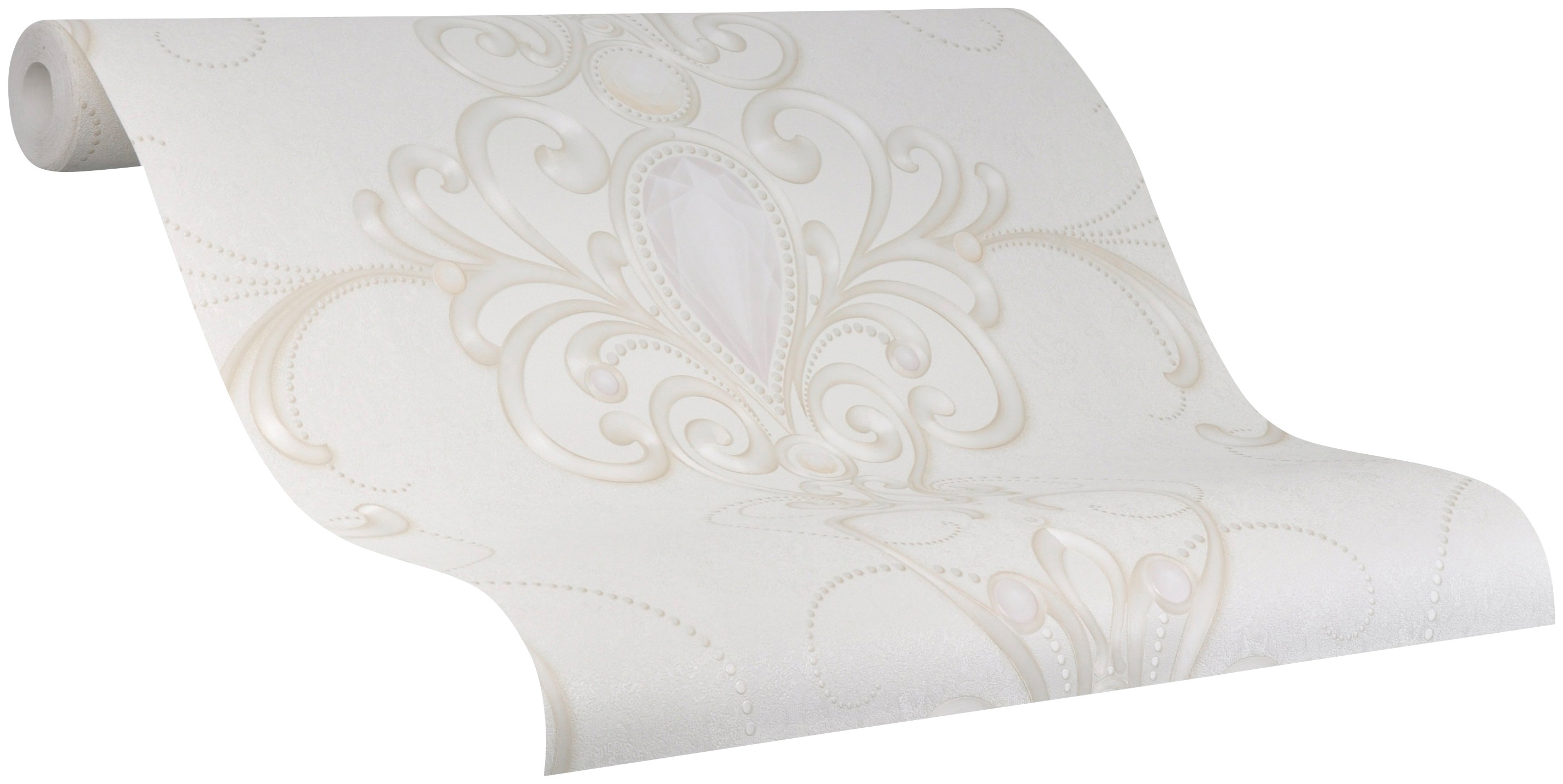 Vliestapete GLÖÖCKLER, beige, B:0,7m L:10,05m, Vlies, Tapeten, moderne Tapete für Wohnzimmer Schlafzimmer Küche