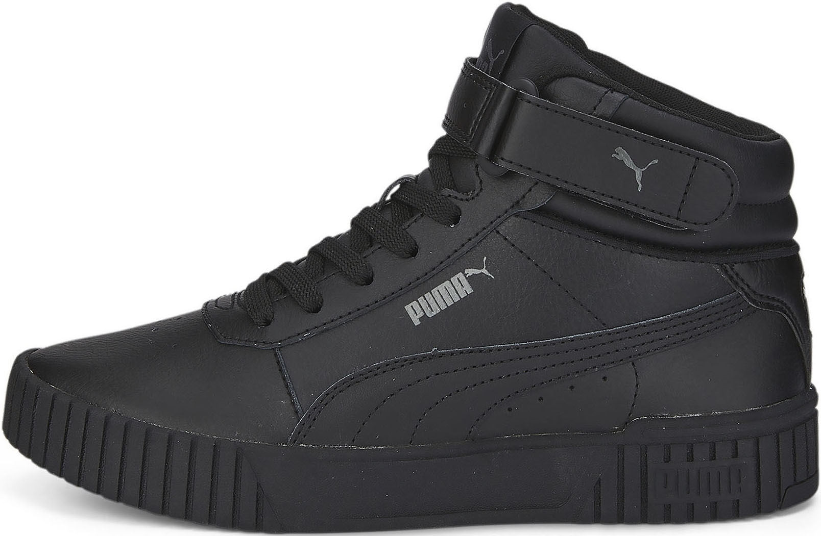 Sneaker PUMA "CARINA 2.0 MID", Damen, Gr. 37, schwarz (puma schwarz, puma schwarz, schwarz shadow), Leder, Synthetik, Schuhe Sneaker