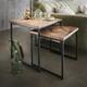 Wohnzimmer Tische mit Mosaik aus Massivholz Metall Bügelgestell (zweiteilig)