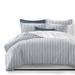 Cruz Ticking Stripes White/Navy Coverlet and Pillow Sham(s) Set