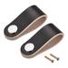 Drawer Knobs, 2.56" 2Pcs Leather Dresser Handle Door Pulls Cupboard Pull, Black