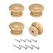 1.3" Drawer Knob Wood Dresser Handle Cupboard Pull for Furniture 4Pcs - Brown