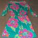 Lilly Pulitzer Dresses | Lilly Pulitzer Green And Pink Floral Dress | Color: Green/Pink | Size: Xs