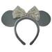 Disney Accessories | Disney Parks Minnie Mouse Ears Headband Gold Grey Silver Sequin Bow Plush 2021 | Color: Gray | Size: Os