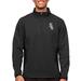 Men's Antigua Heathered Black Chicago White Sox Course Quarter-Zip Pullover Top