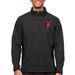 Men's Antigua Heathered Black Baltimore Orioles Course Quarter-Zip Pullover Top