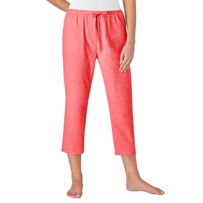 Schlupfhose CLASSIC BASICS, Damen, Gr. 46, Normalgrößen, rot (korallenrot), 100% Baumwolle, unifarben, 7/8-Länge, Hosen Image