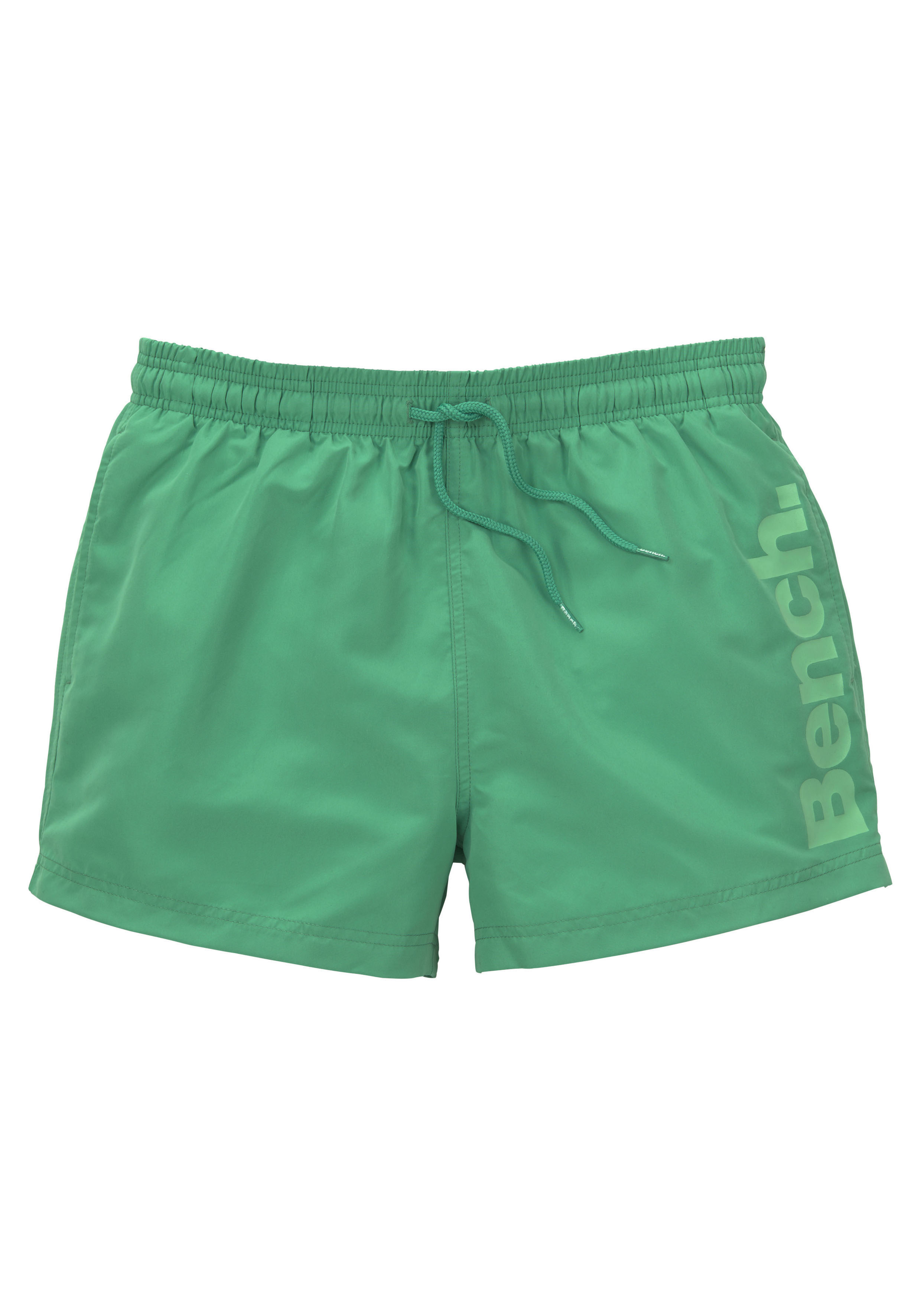 Badeshorts BENCH., Herren, Gr. L52, N-Gr, grün, Microfaser, Polyester, unifarben, Badehosen, mit seitlichem Logoschriftzug Image