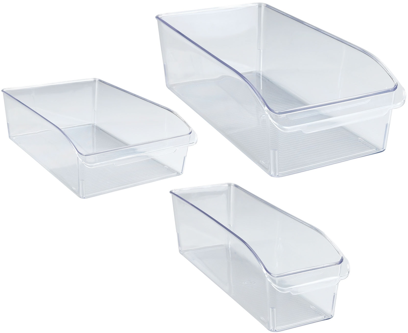Aufbewahrungssystem WENKO "Kühlschrank-Organizer-Set", transparent, Lebensmittelaufbewahrungsbehälter, Boxen für Vorräte & Lebensmittel, für Kühlschrank & Vorratsschrank