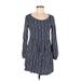 Roxy Casual Dress - Mini: Blue Print Dresses - Women's Size 6
