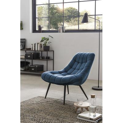 Relaxsessel SALESFEVER, blau (blau, schwarz), B:76cm H:85cm T:85,6cm, Sessel, mit XXL-Steppung, mit schwarzen oder naturfarbenen Beinen Image