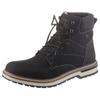 Schnürstiefel RIEKER, Herren, Gr. 43, schwarz (schwarz, grau), Lederimitat, modisch, Schuhe Schnürboots Herbstschuh, mit Rieker-TEX Ausstattung