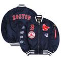 Men's New Era x Alpha Industries Navy/Camo Boston Red Sox Reversible Full-Zip Bomber Jacket