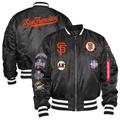 Men's New Era x Alpha Industries Black/Camo San Francisco Giants Reversible Full-Zip Bomber Jacket