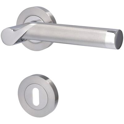 BB-Rosettengarnitur Solid 1 Edelstahl silber rund Beschläge - Alpertec Image