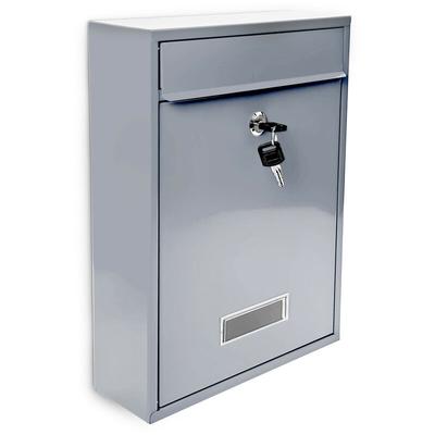 Design Briefkasten Metall Silber 26,5 x 35 x 8,5 cm