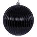 Vickerman 696187 - 8" Black Shiny Mercury Lined Ball Christmas Tree Ornament (N162517)