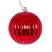 Vickerman 696460 - 4" Red Shiny Lined Ball Christmas Tree Ornament (6 pack) (N222203DSV)