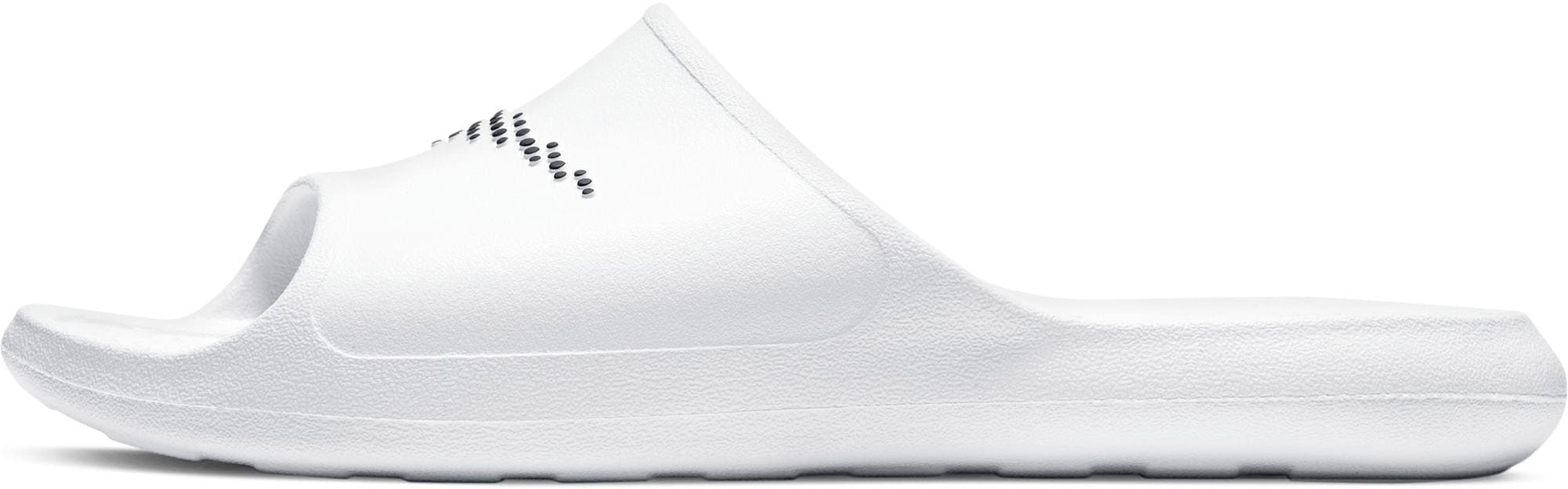 Badesandale NIKE SPORTSWEAR "VICTORI ONE SHOWER SLIDE", Herren, Gr. 44, schwarz-weiß (weiß, schwarz), Synthetik, kontrastfarbene Details, unifarben, Schuhe Schlappen Badeschuh Badelatschen Pantolette Sommerschuh