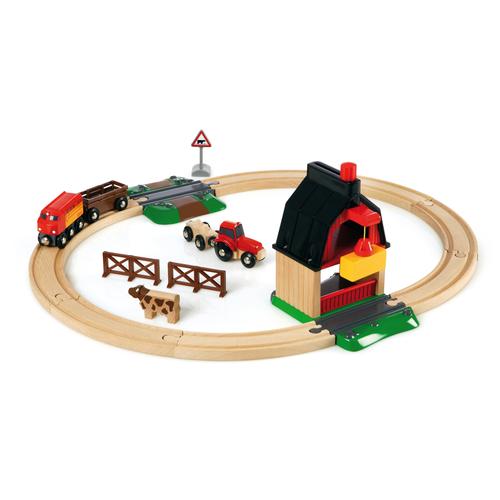 Spielzeug-Eisenbahn BRIO ""BRIO WORLD, Bauernhof Set"" Spielzeugfahrzeuge bunt Kinder Made in Europe, FSC- schützt Wald - weltweit