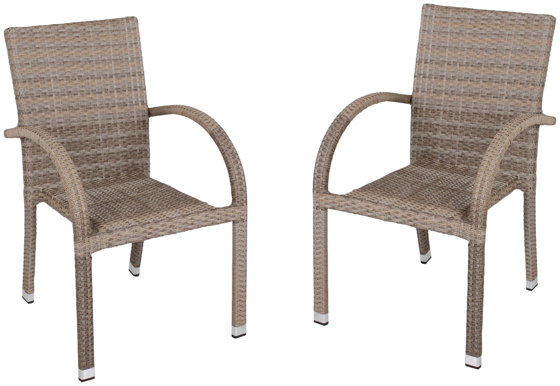 Stapelstuhl GARDEN PLEASURE "MODESTO", beige (sand, sand, sand), B:57cm H:90cm T:64cm, Kunststoff, Stühle, Stapelstuhl, 2er Set, auch für die Gastronomie geeignet Image