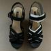 Nine West Shoes | New Nine West Cheers Heeled Platform Sandals, 10m Black | Color: Black | Size: 10.5