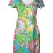 Lilly Pulitzer Dresses | Lilly Pulitzer Floral Casual Pima Cotton Dress Size Small | Color: Green/Pink | Size: S